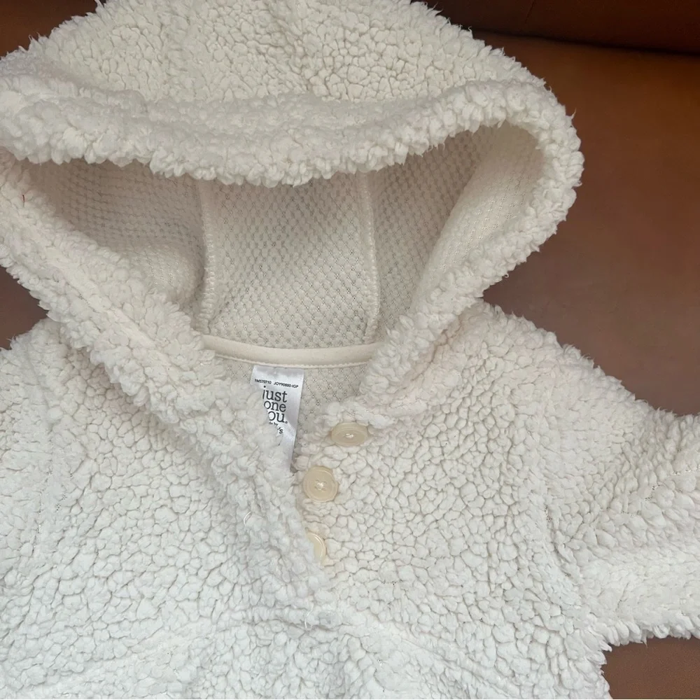 Carter’s Just One You Toddler White Fleece Teddy Pullover Hoodie 18m